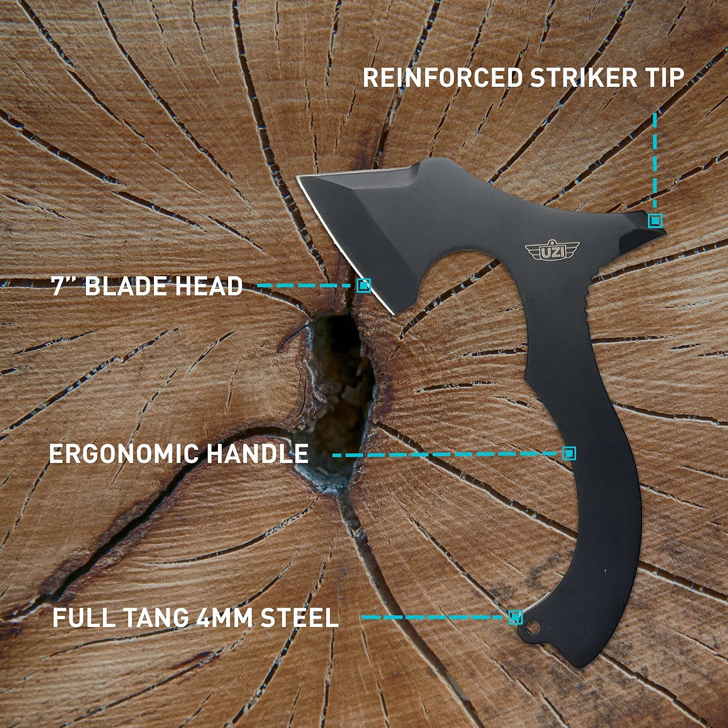 UZI reinforced striker tip enhances hammering and field tasks