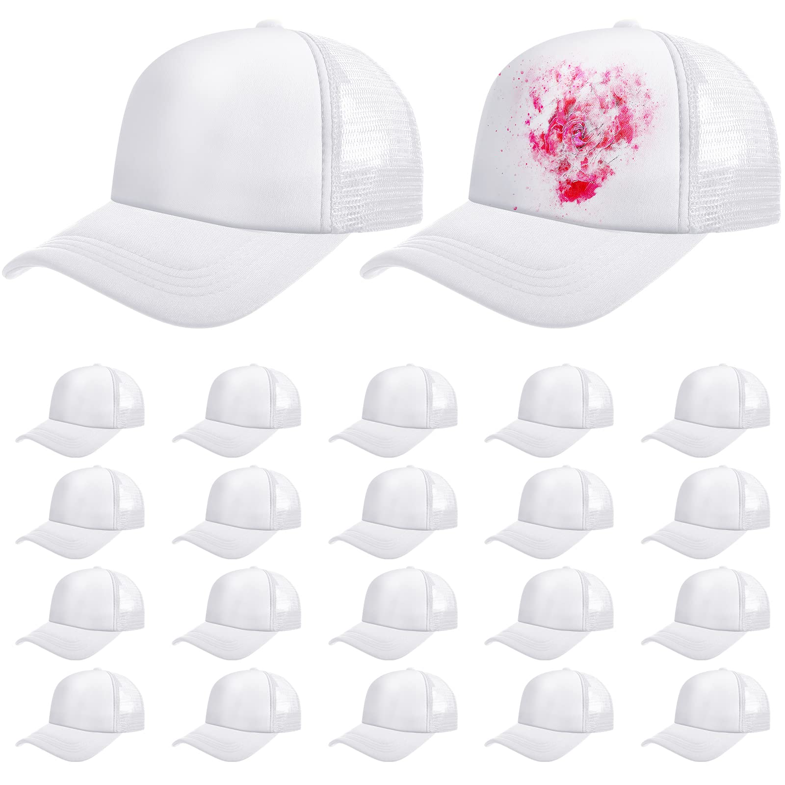 Vabean sublimation blank cap front view showing a versatile DIY surface for embroidery