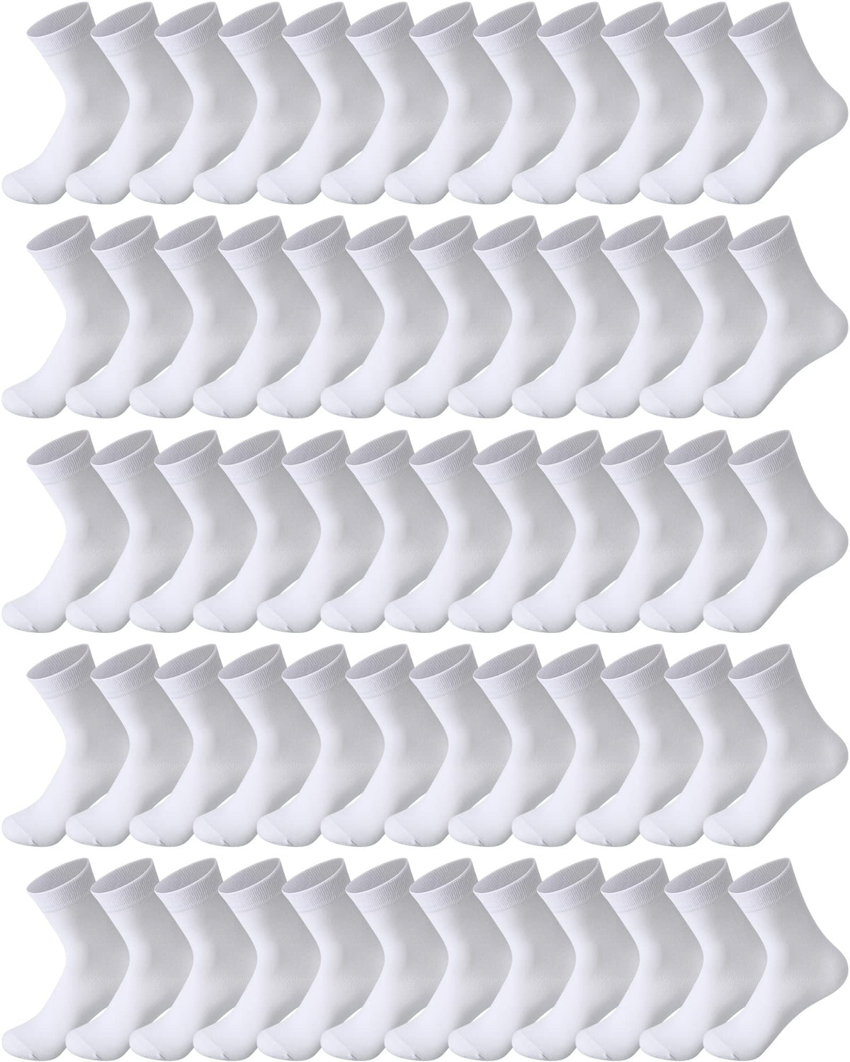 Vabean 60-pairs crew socks pack shown for bulk daily wear