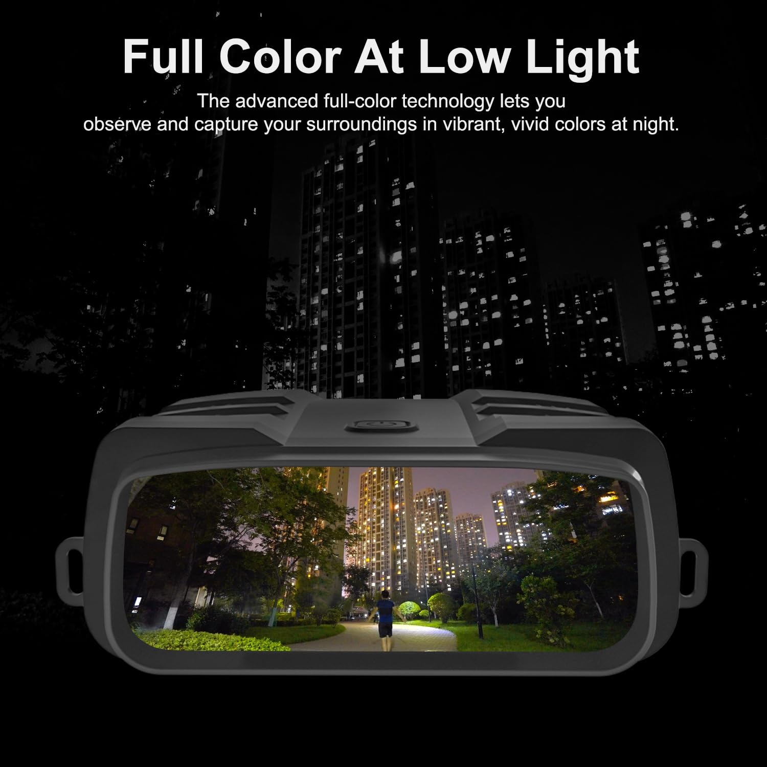 VABSCE night vision binoculars IR display highlights color and clarity in dim conditions