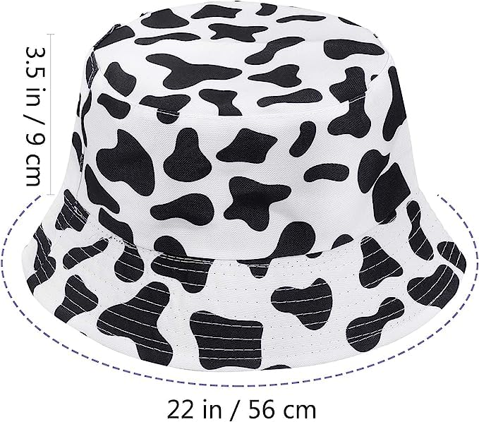 Close-up of cow print design on VALICLUD bucket hat