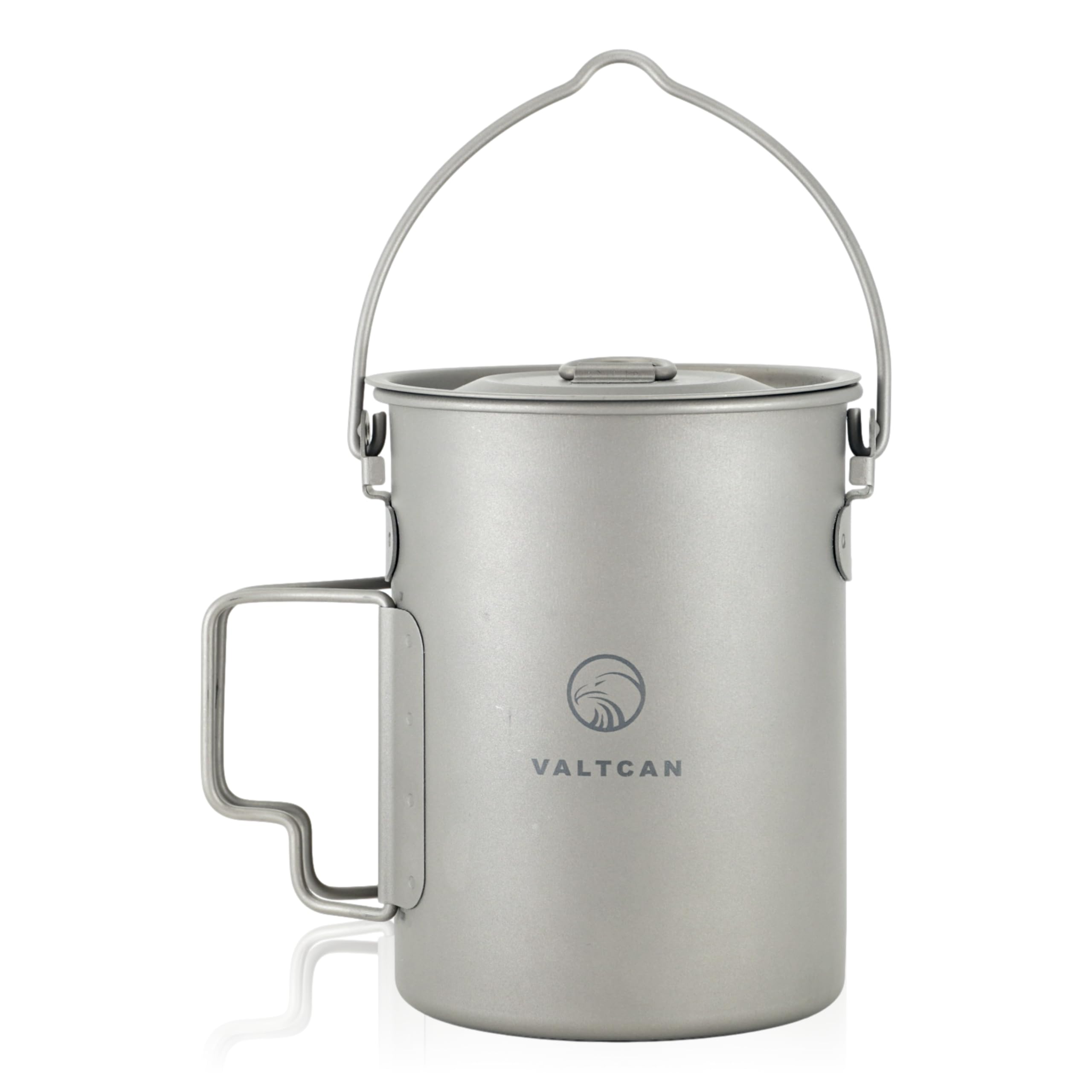Valtcan titanium pot with mesh bag for travel and storage