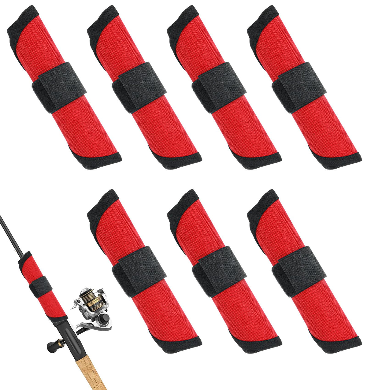 ValueBargain 7-piece red fishing hook covers with 5.9-inch wraps