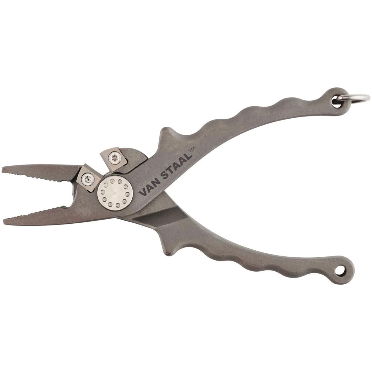 Van Staal Pliers with lanyard and leather sheath - full view