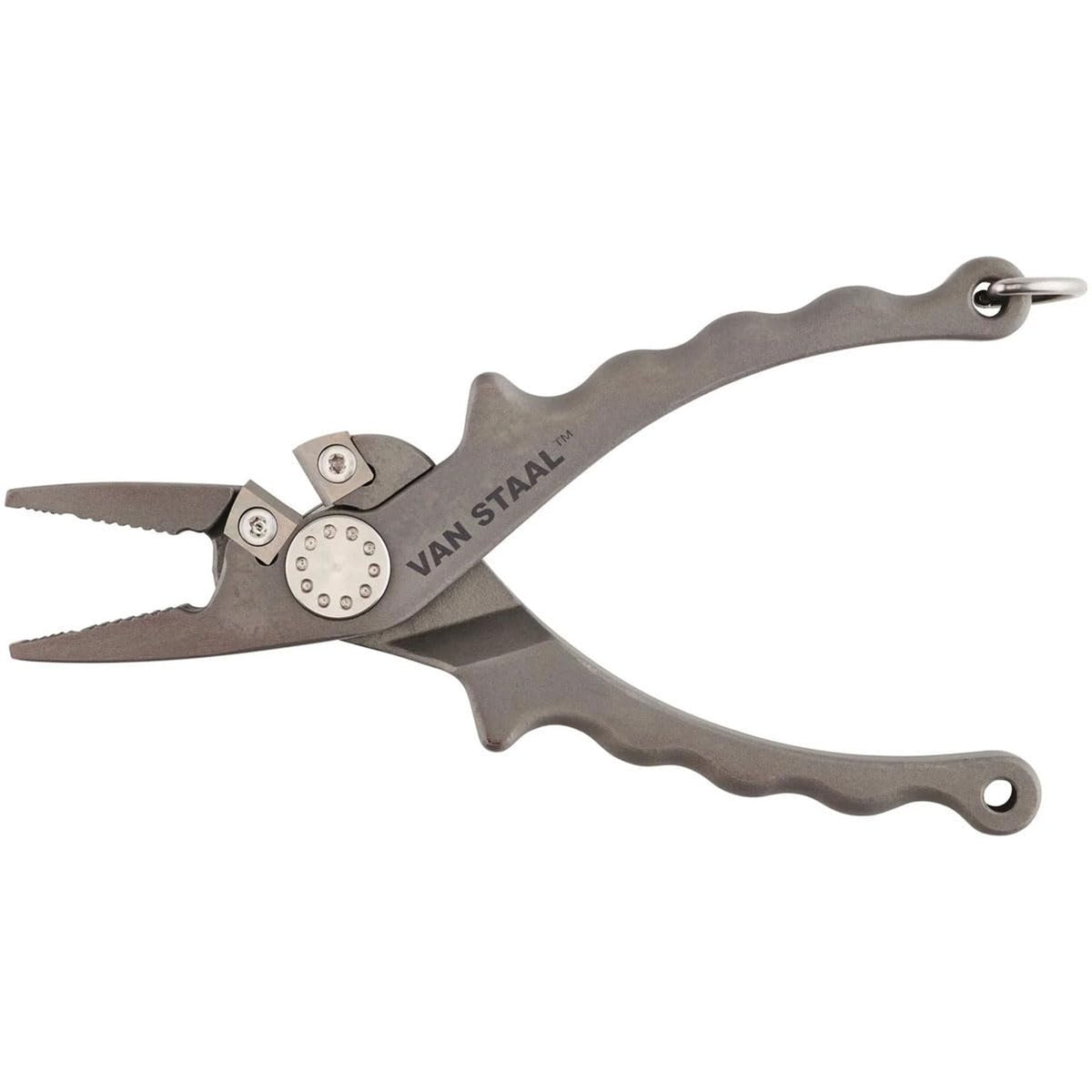Van Staal Pliers with lanyard and leather sheath - full view