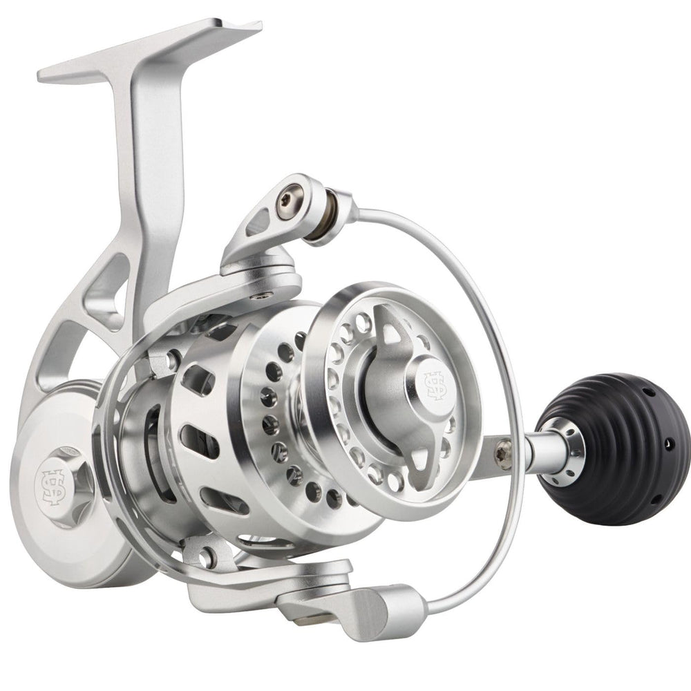 Van Staal VR Series silver spinning reel with sealed body for saltwater durability and smooth drag