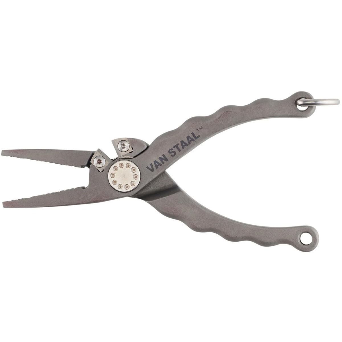 Van Staal Titanium Gray 6in Pliers front view shows rust-resistant finish.