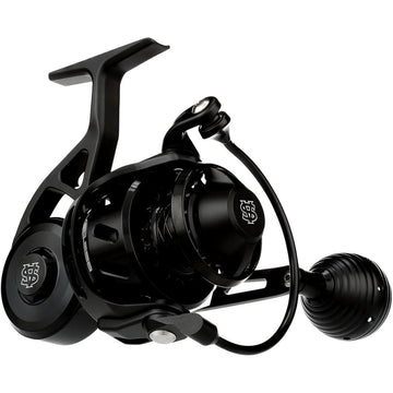 Van Staal VR series spinning reel angled view highlights durability and smooth drag performance.