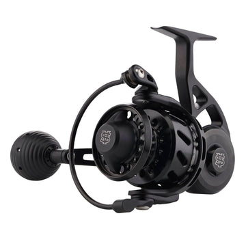 Van Staal VR spinning reel waterproof-seal closeup emphasizing drag knob and sealed drag system