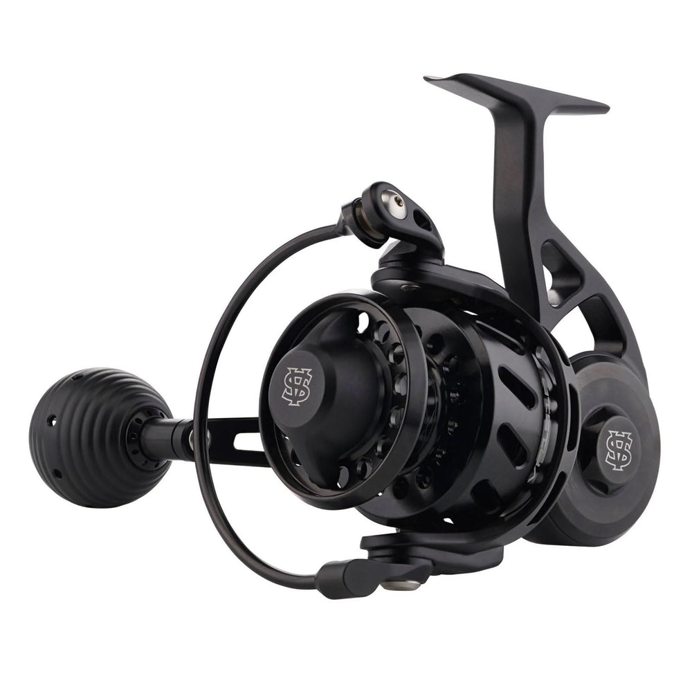 Van Staal VR spinning reel waterproof-seal closeup emphasizing drag knob and sealed drag system