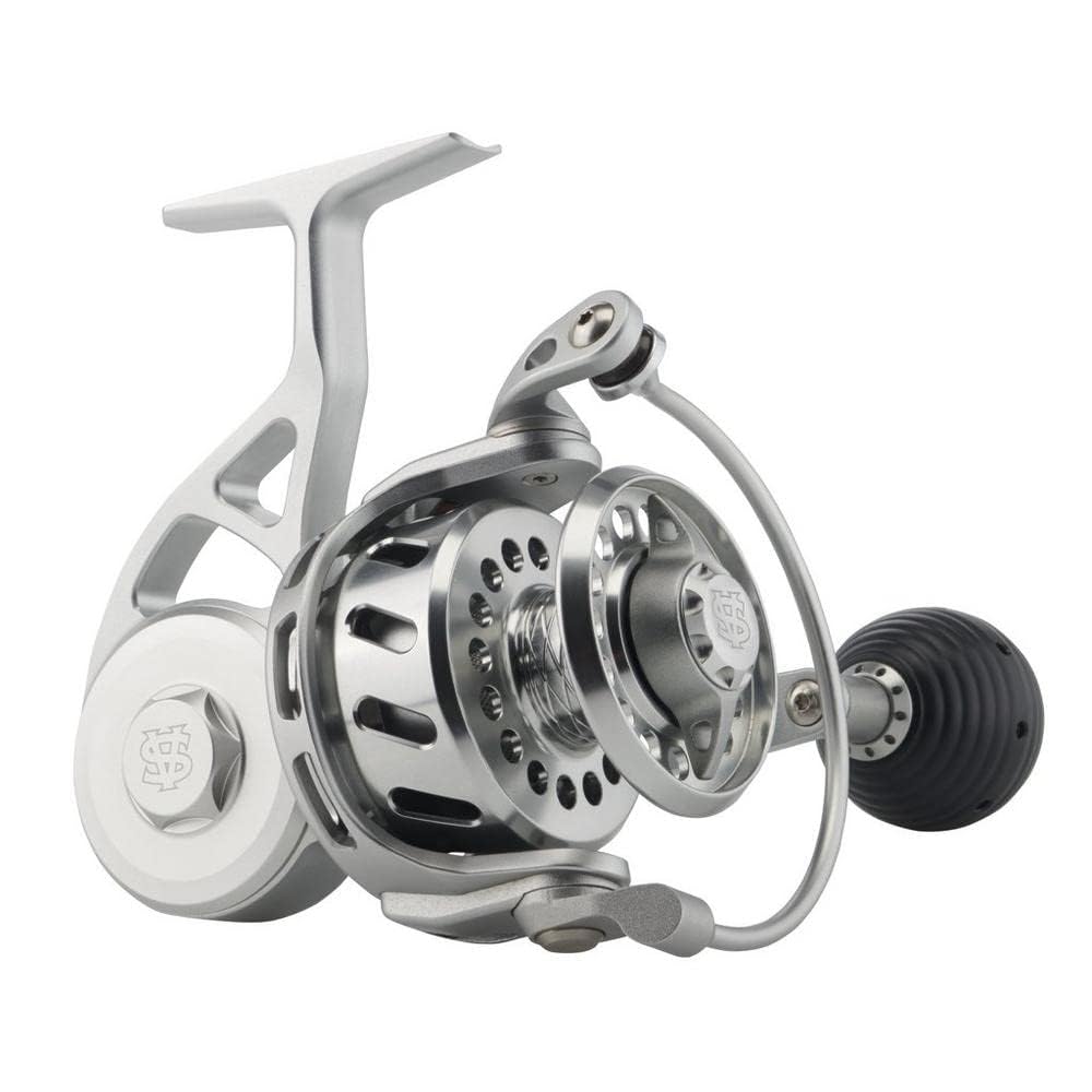 Van Staal VR spinning reel with machined 6061 aluminum body for durability.