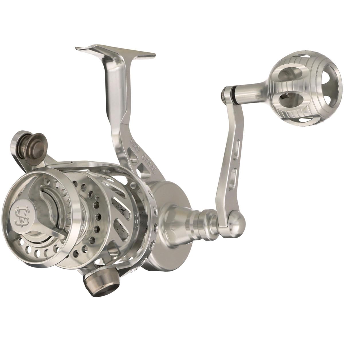 VS X2 Bailless Spinning Reels close-up with PowerGrip handle