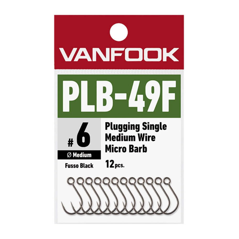 Vanfook PLB-49F Fusso Black hook – hero view showing precision built for mountain stream lures.