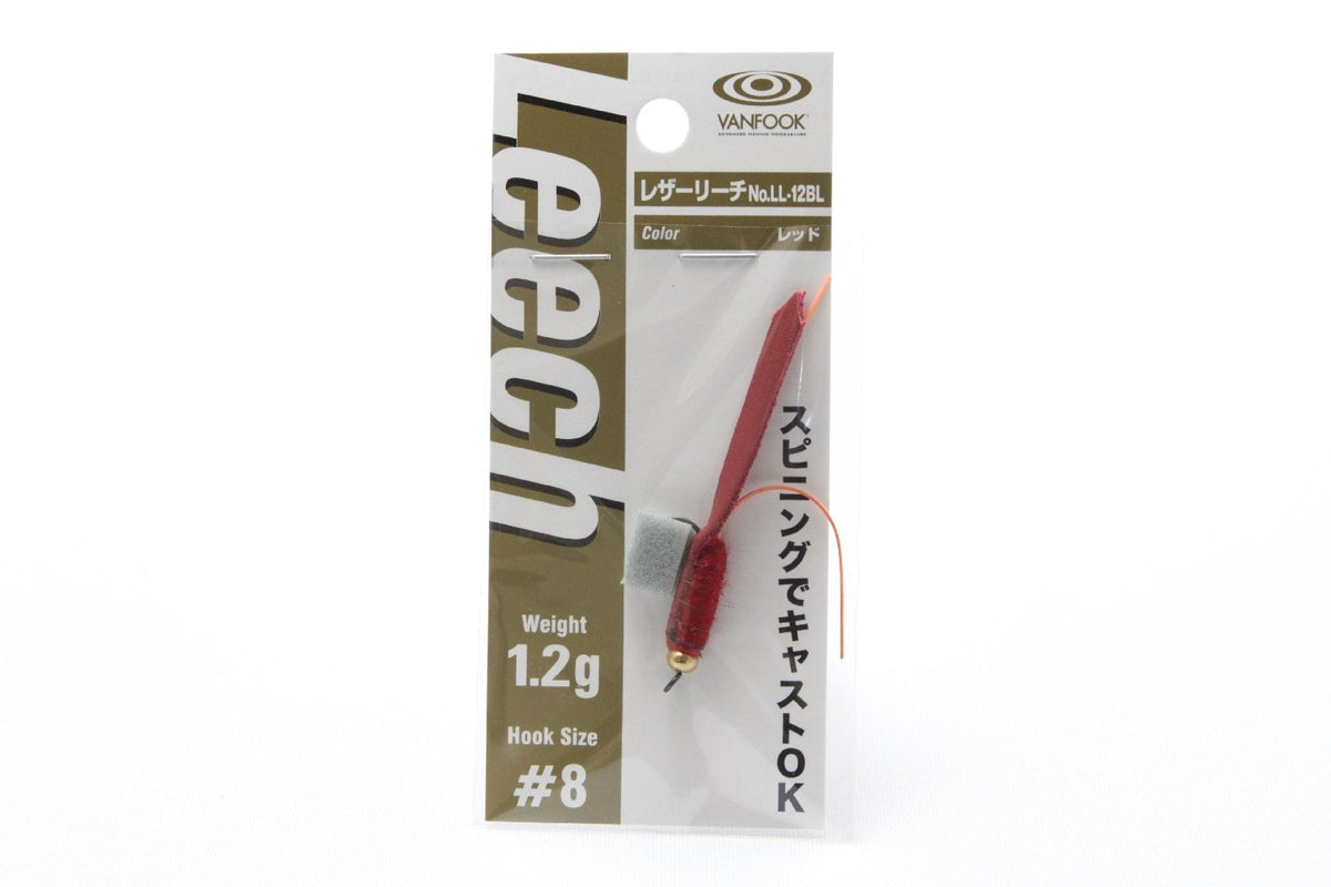 VANFOOK LL-12BL leather reach red lure offers worm like motion to attract trout