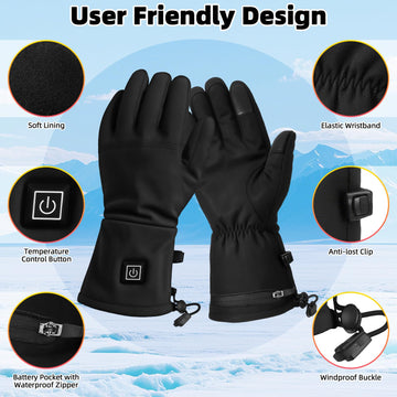 VanSmaGo thin heated glove liners battery indicator shows real-time status.