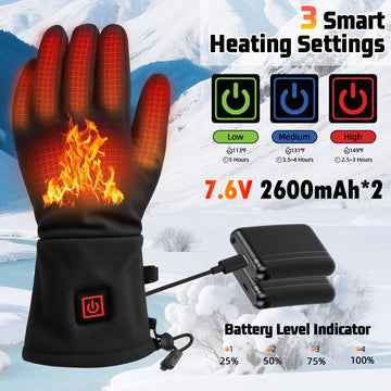 VanSmaGo thin heated glove liners battery pocket detail enables easy on-the-go power monitoring.