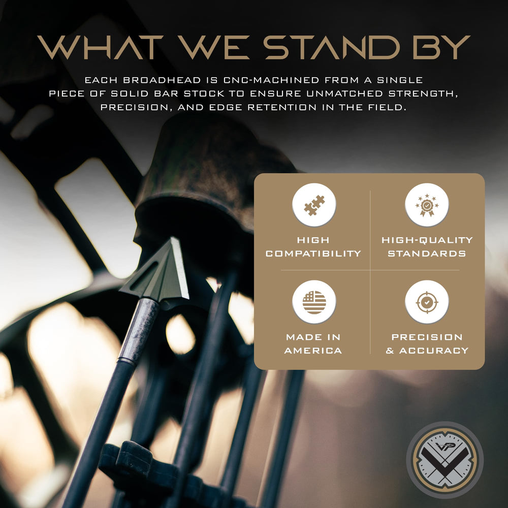 Vantage Point Archery VPA broadhead made in USA packaging reinforces domestic production quality