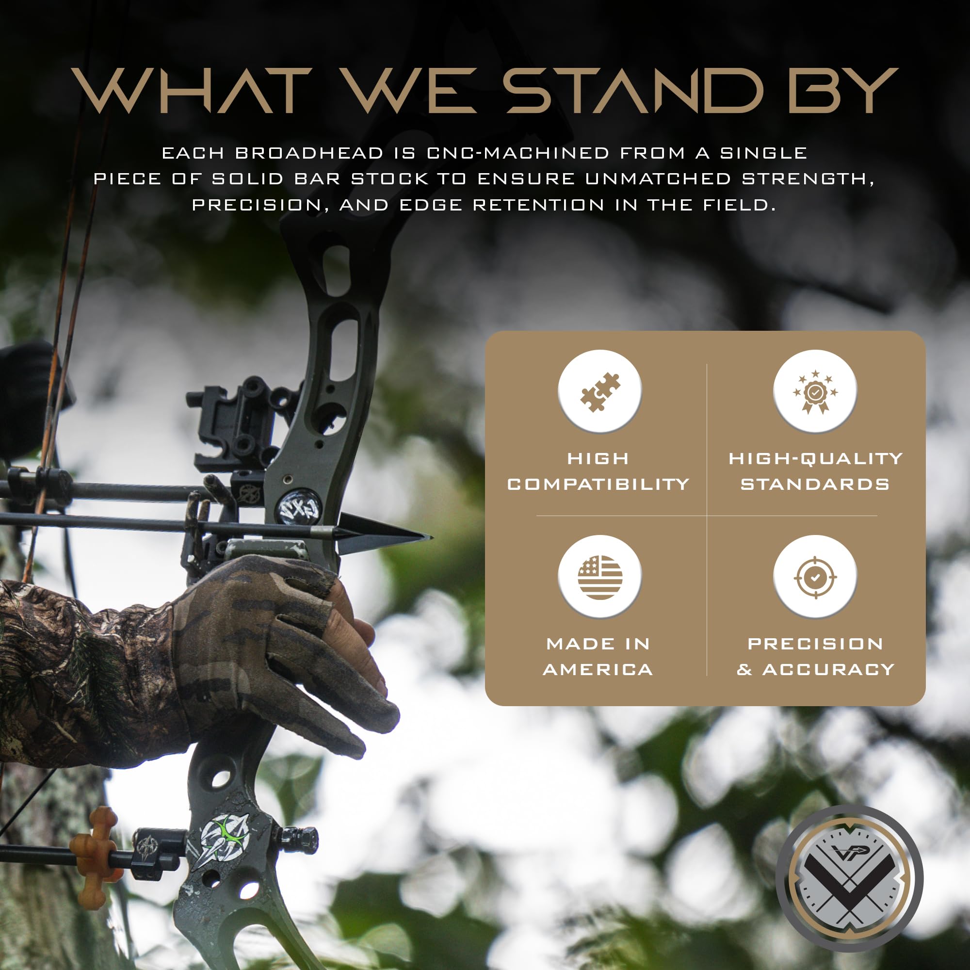 Vantage Point Archery VPA precision-machined profile supports reuse and fast sharpening