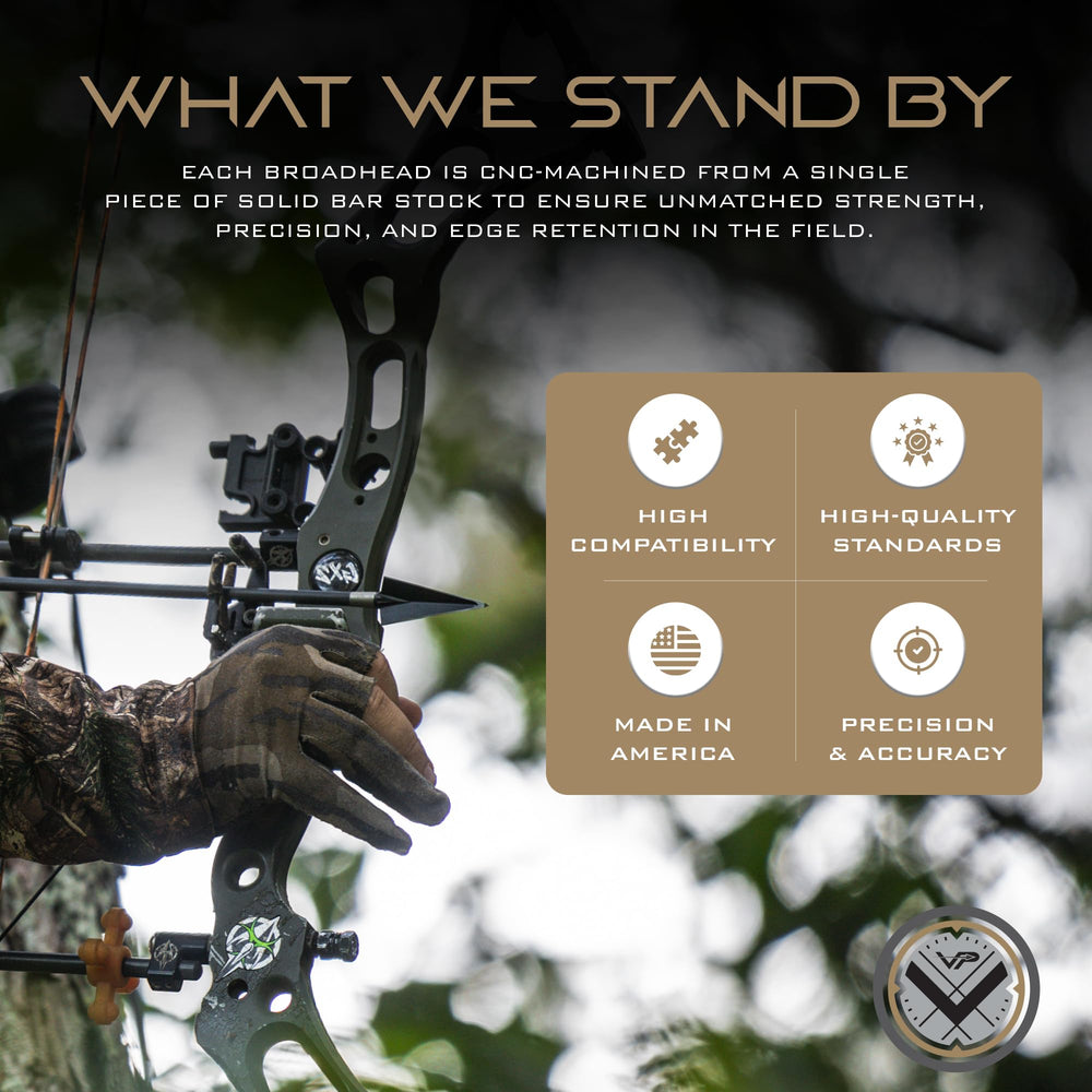 Vantage Point Archery VPA precision-machined profile supports reuse and fast sharpening