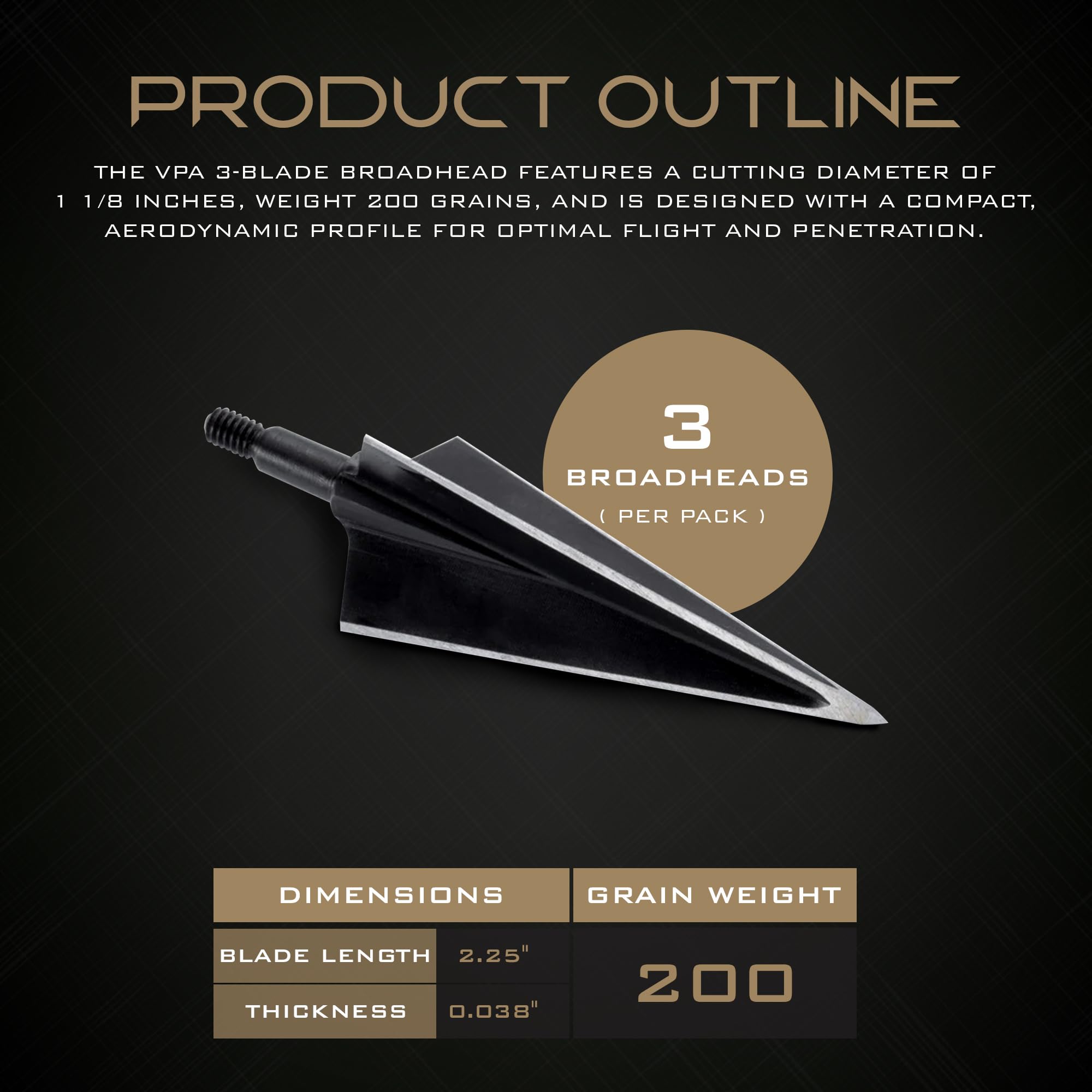 Vantage Point Archery VPA screw-in broadhead fit works across bows and crossbows.
