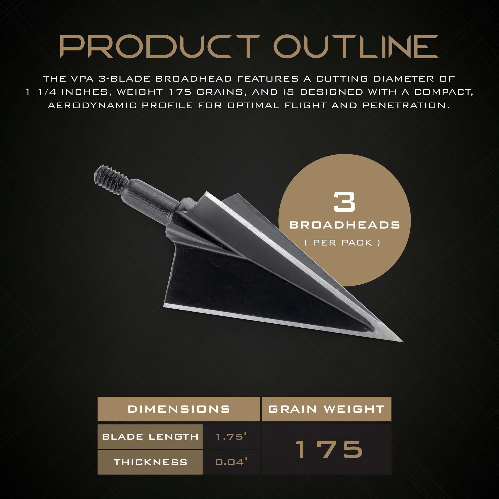 Vantage Point Archery VPA screw-in design fits standard inserts for versatile bow compatibility