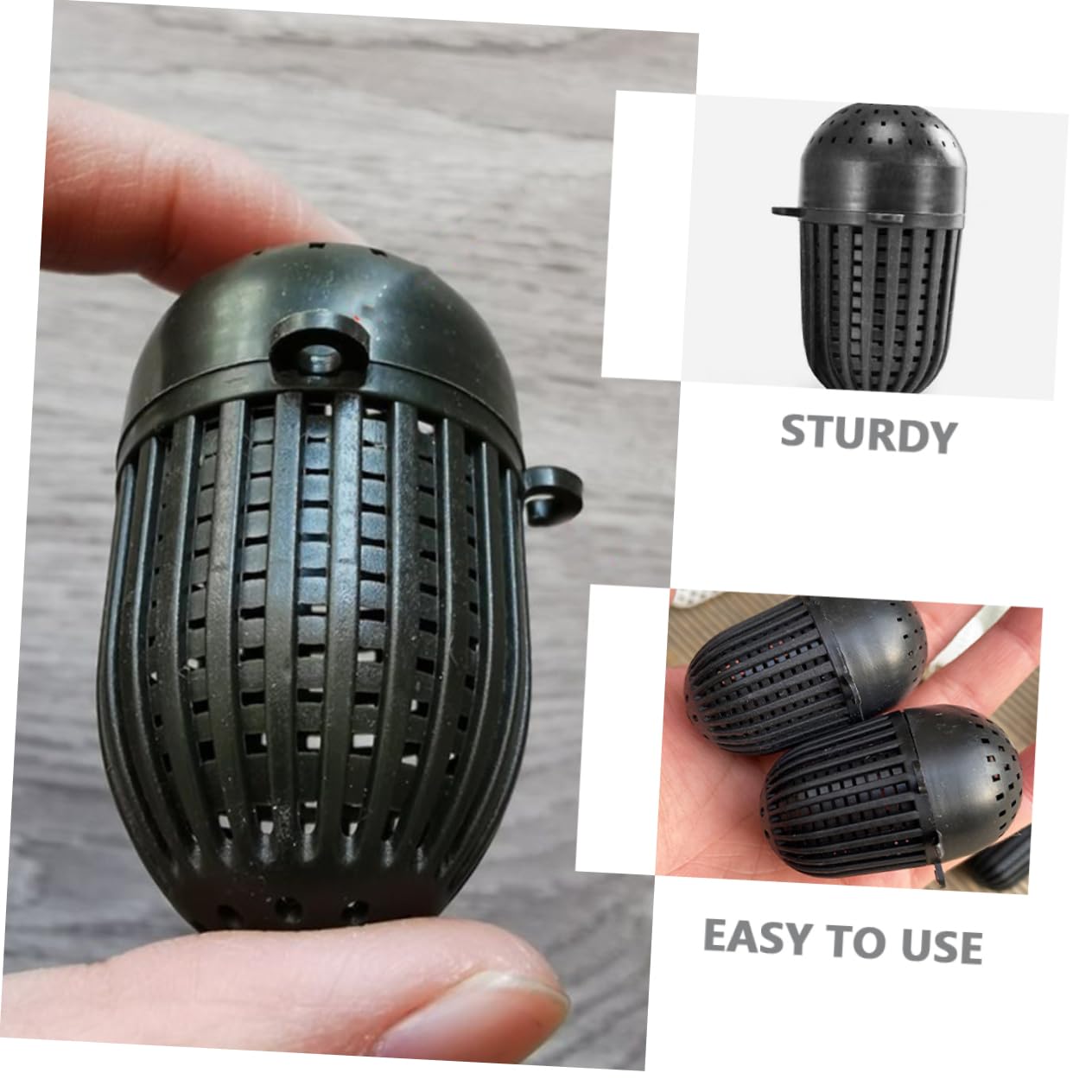 Compact bait cage dimensions 2.24 x 1.29 x 1.29 inches