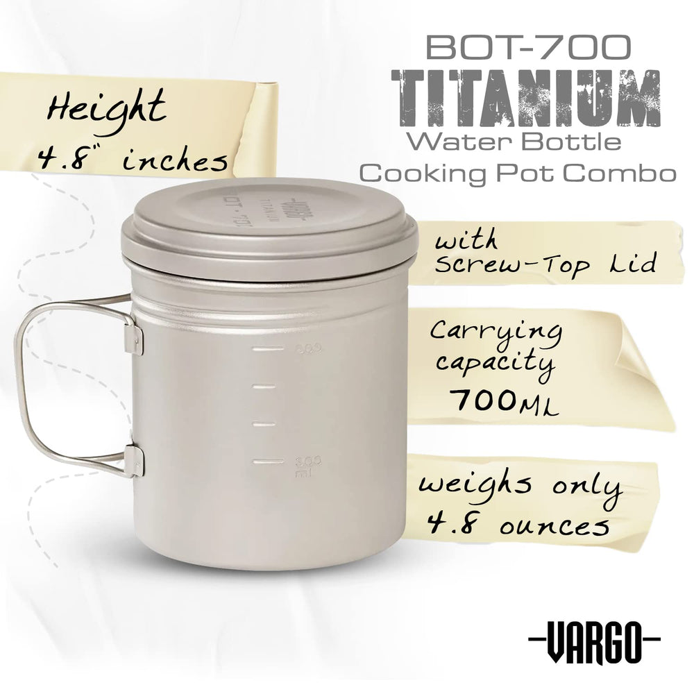 Vargo BOT 700 foldable handles in use, emphasizing lightweight travel.