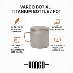 Vargo BOT XL graduated measurements aid precise portions during camp meals.