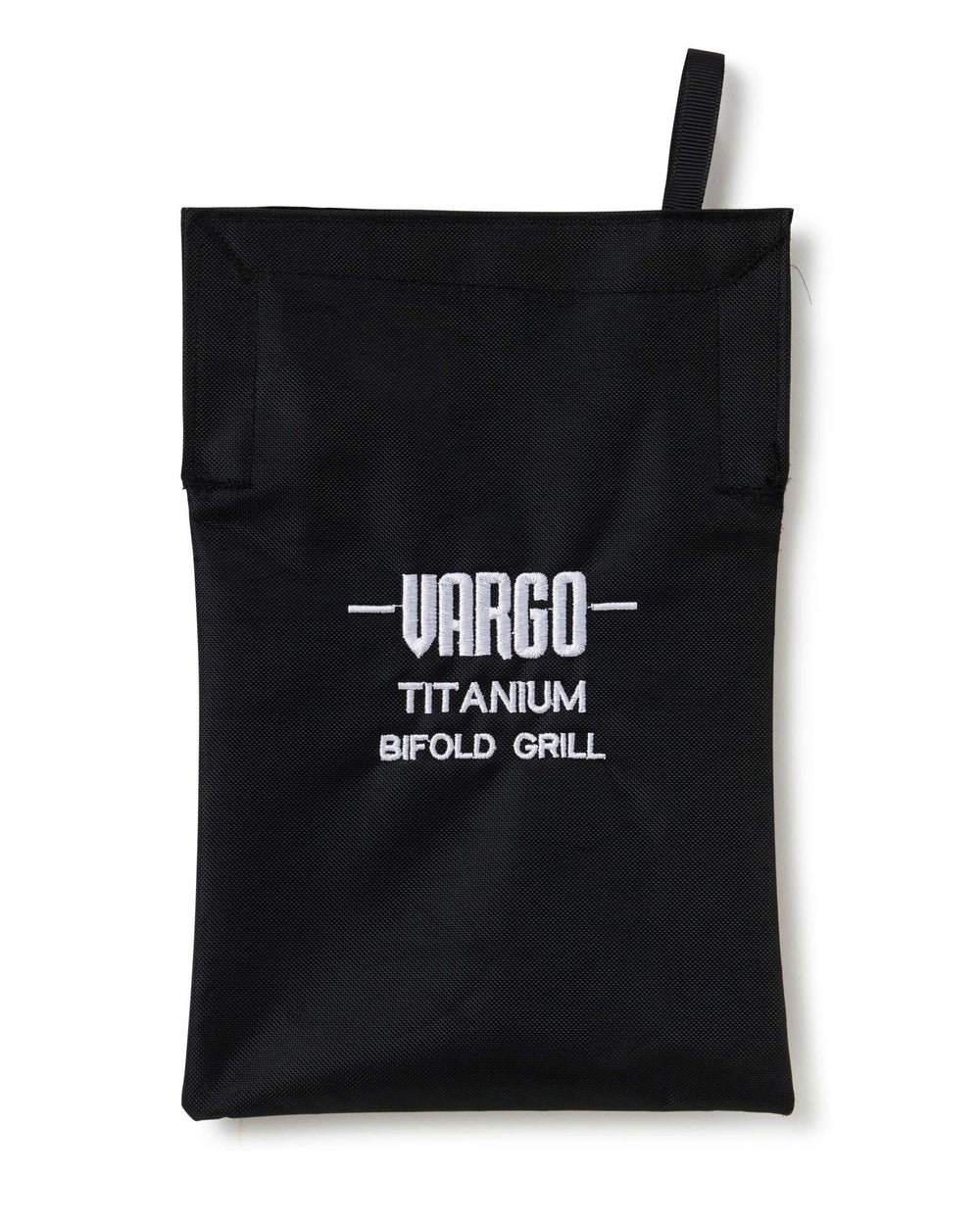 Vargo Titanium Bifold Grill open with 60+ sq in cooking surface visible