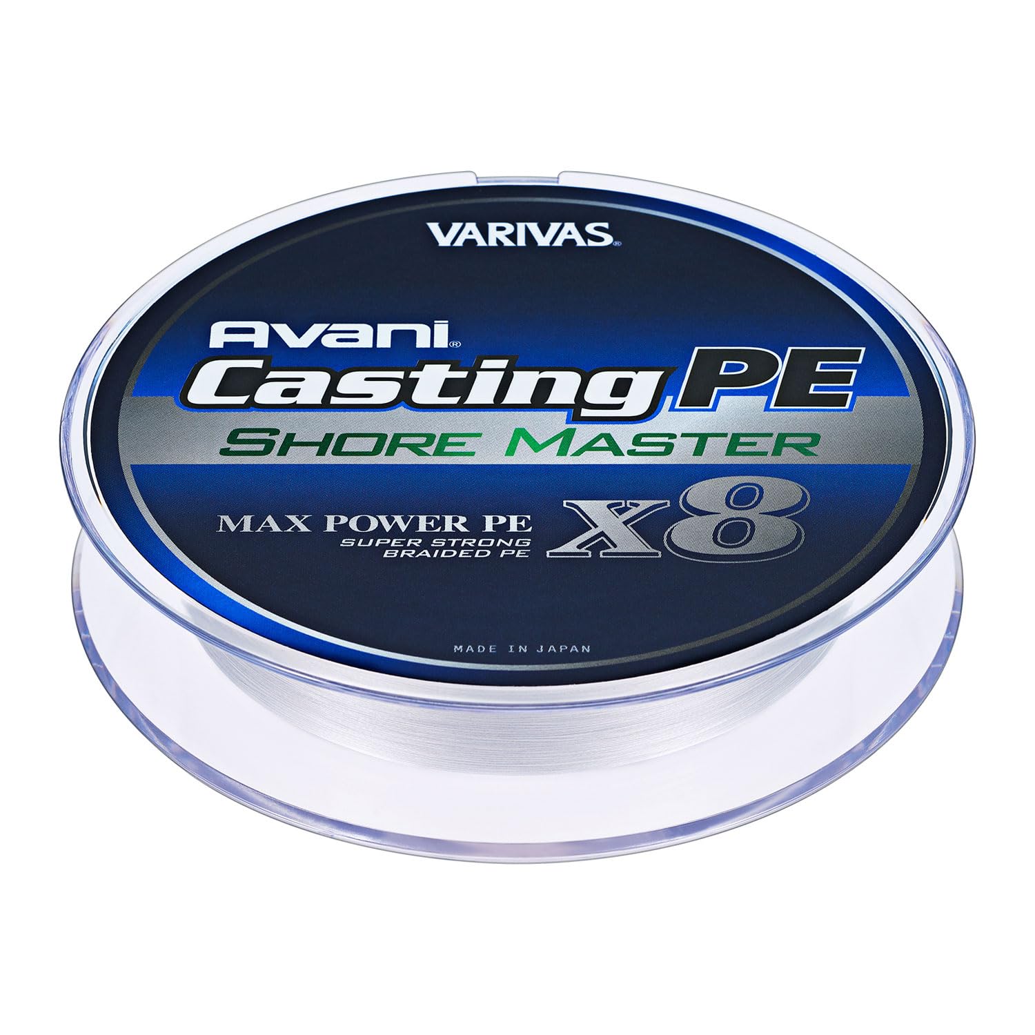 Varivas Avani casting PE Shore Master X8 image highlights long-distance casting potential.