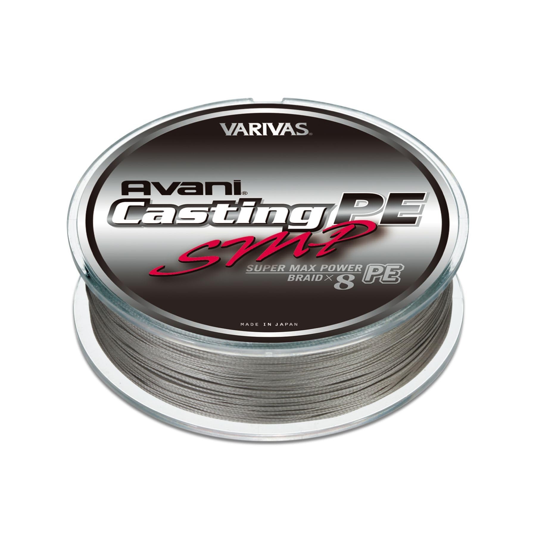 Varivas Avani Casting SMP PE braid close-up showing 8-strand strength