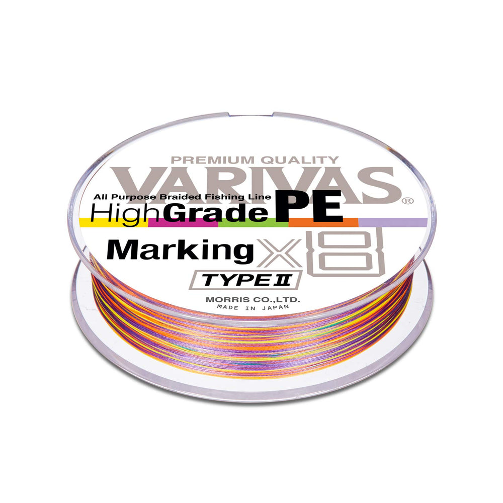 VARIVAS HighGrade PE x8 Marking Type II braided line on a 200m spool with 5-color markings