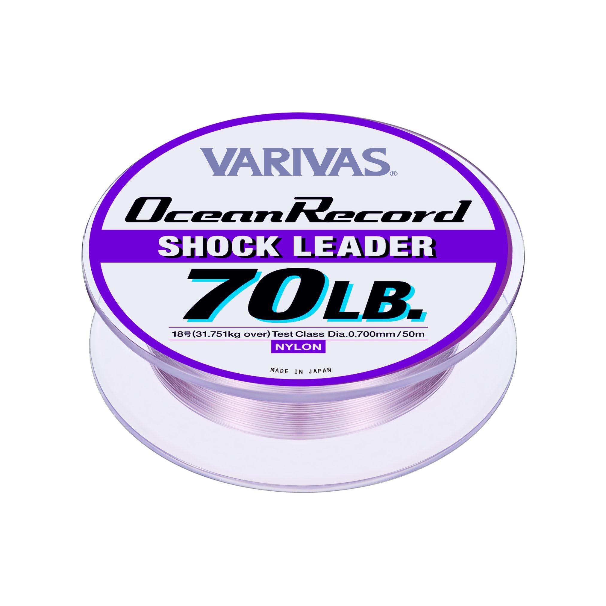 Close-up of 50m leader length with 70lb strength 18-02