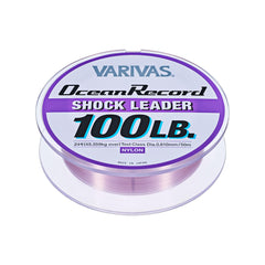 Close-up of shock leader showing 100lb strength