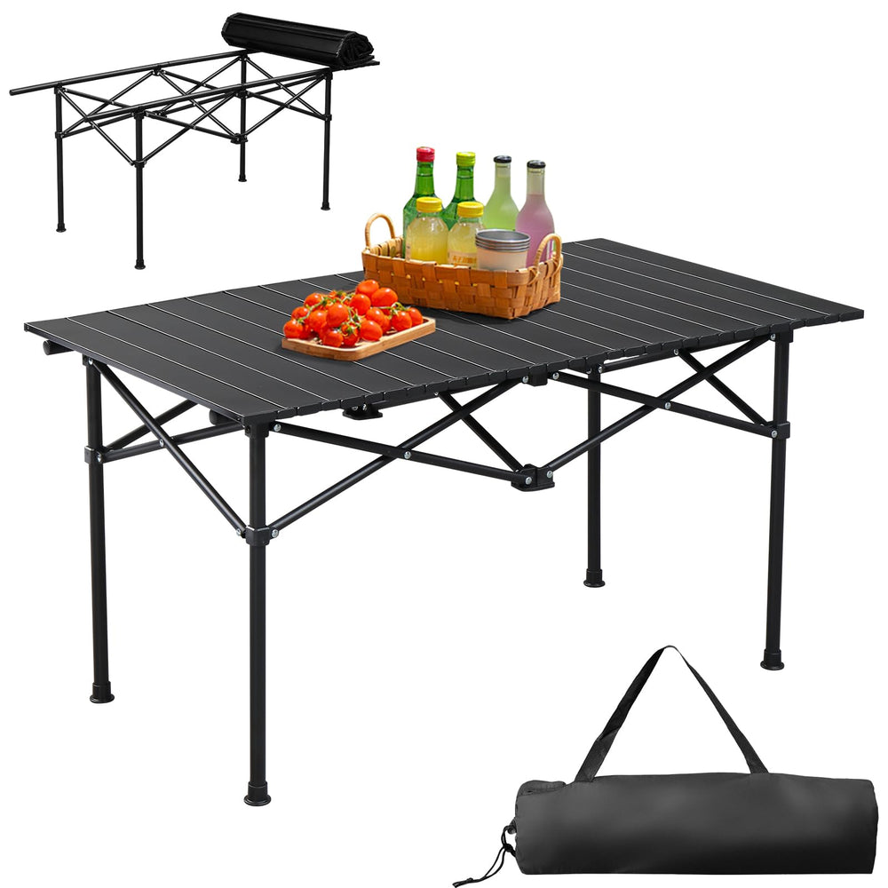 Vasitelan folding camping table set up outdoors for meals and activities