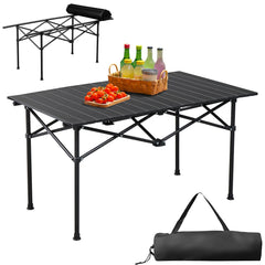 Vasitelan folding camping table set up outdoors for meals and activities