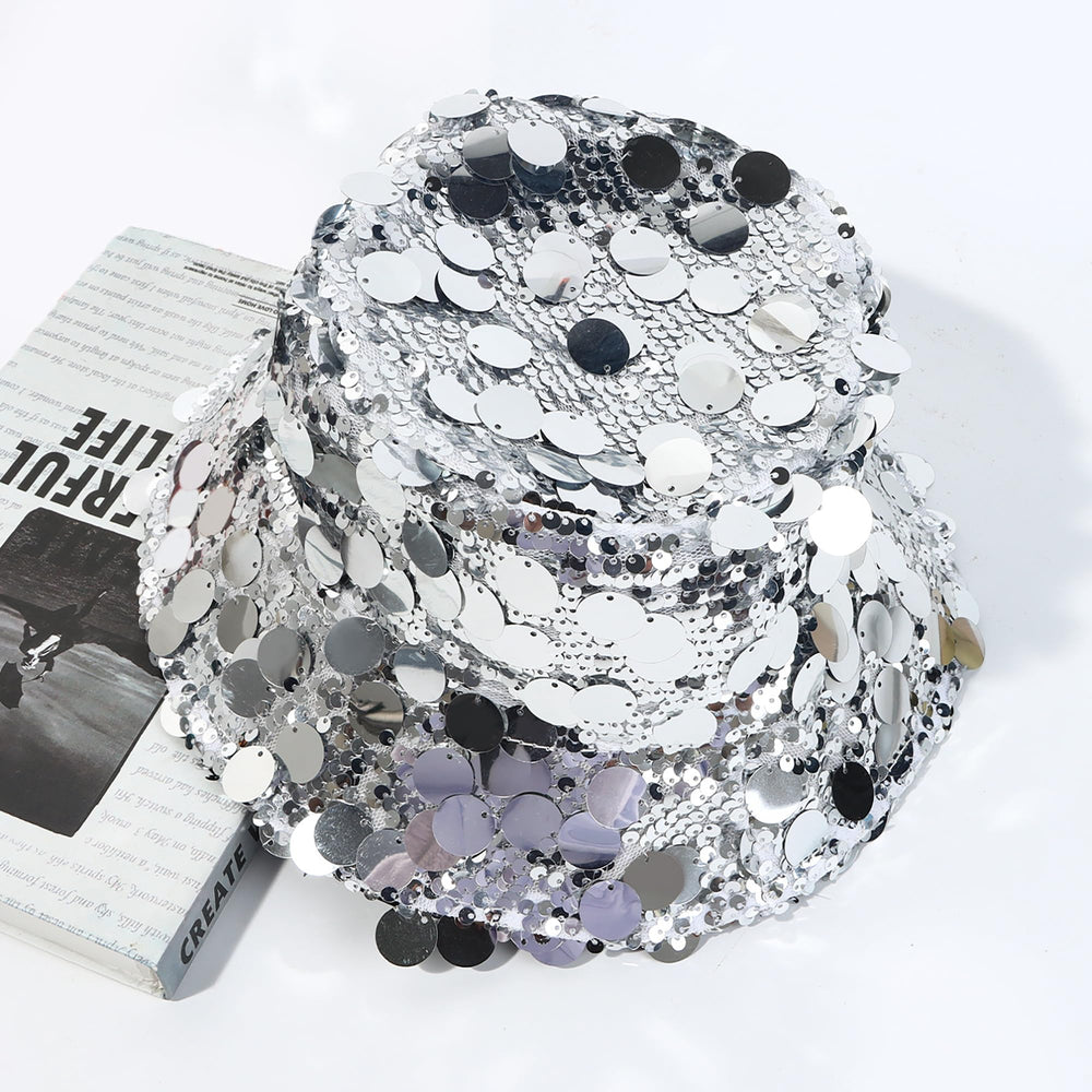 VASTLUCKY glitter disco hat side view for festival wear and bold style.