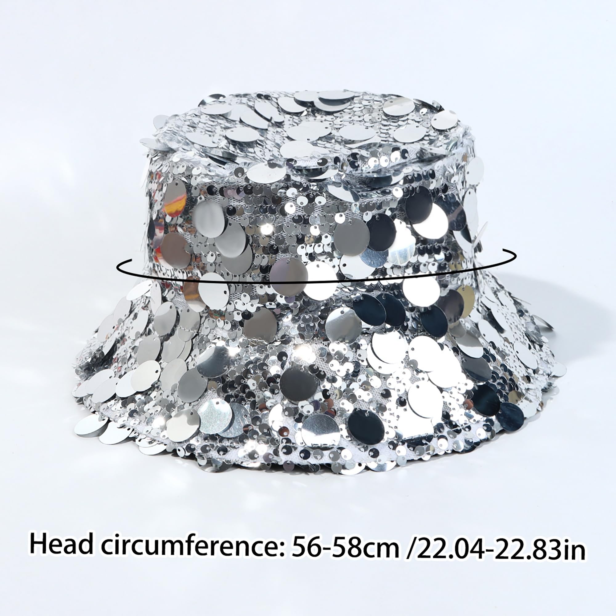 VASTLUCKY mermaid-sequin bucket hat beach look with UV protection.