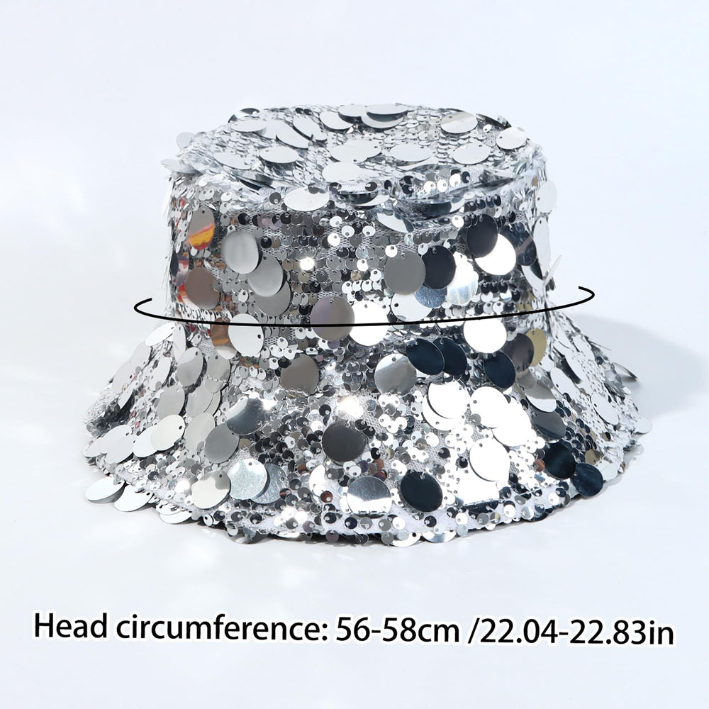 VASTLUCKY mermaid-sequin bucket hat beach look with UV protection.