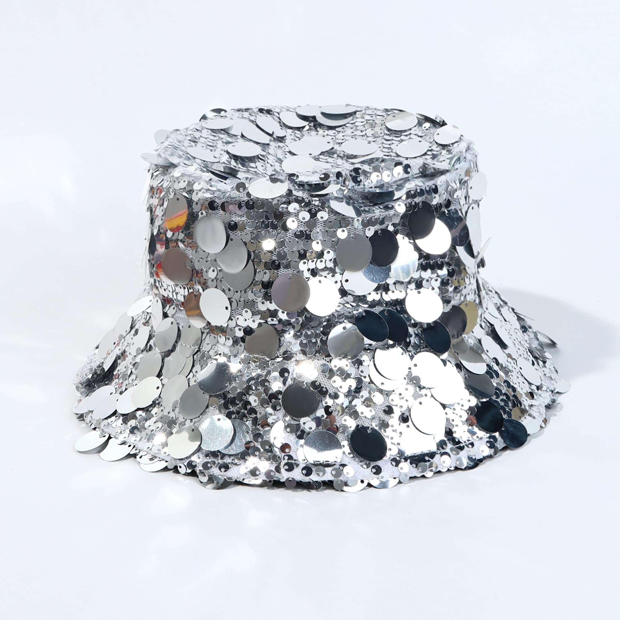 VASTLUCKY sparkle bucket cap close-up shows texture and radiant shimmer.