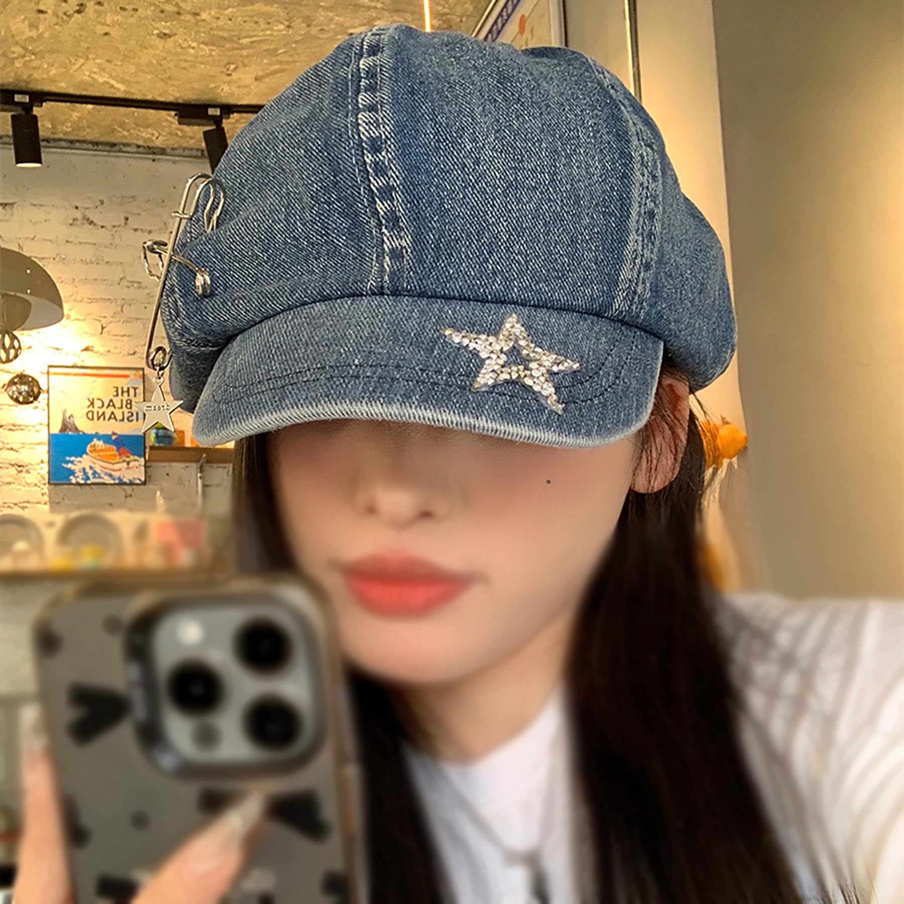 VASTLUCKY breathable denim texture hat suitable for festivals and travel