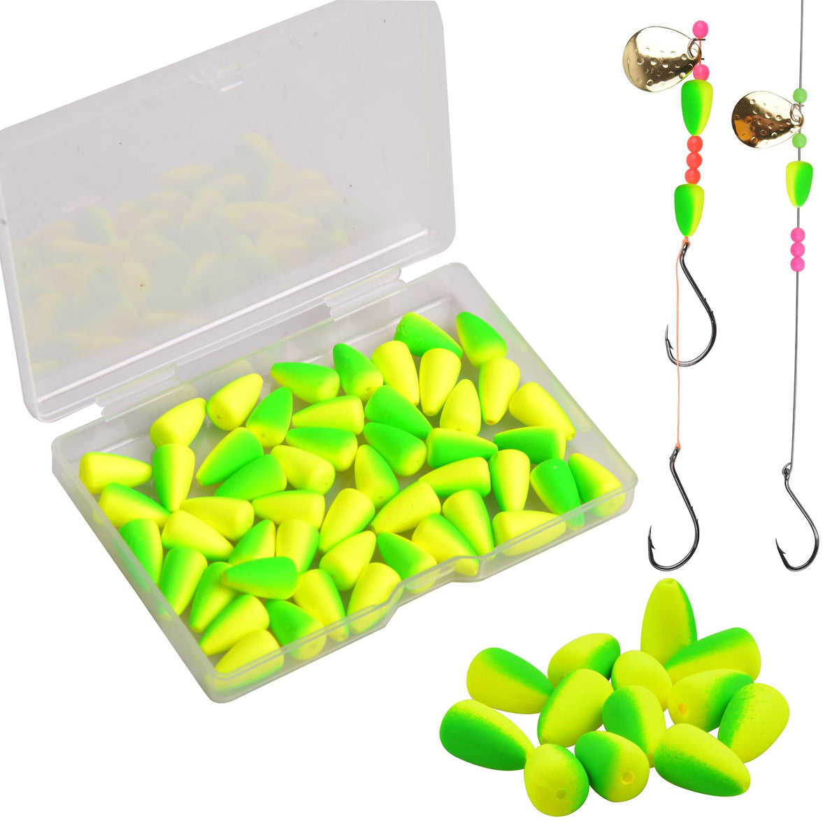 VATEICO yellow and green foam float for pompano rig