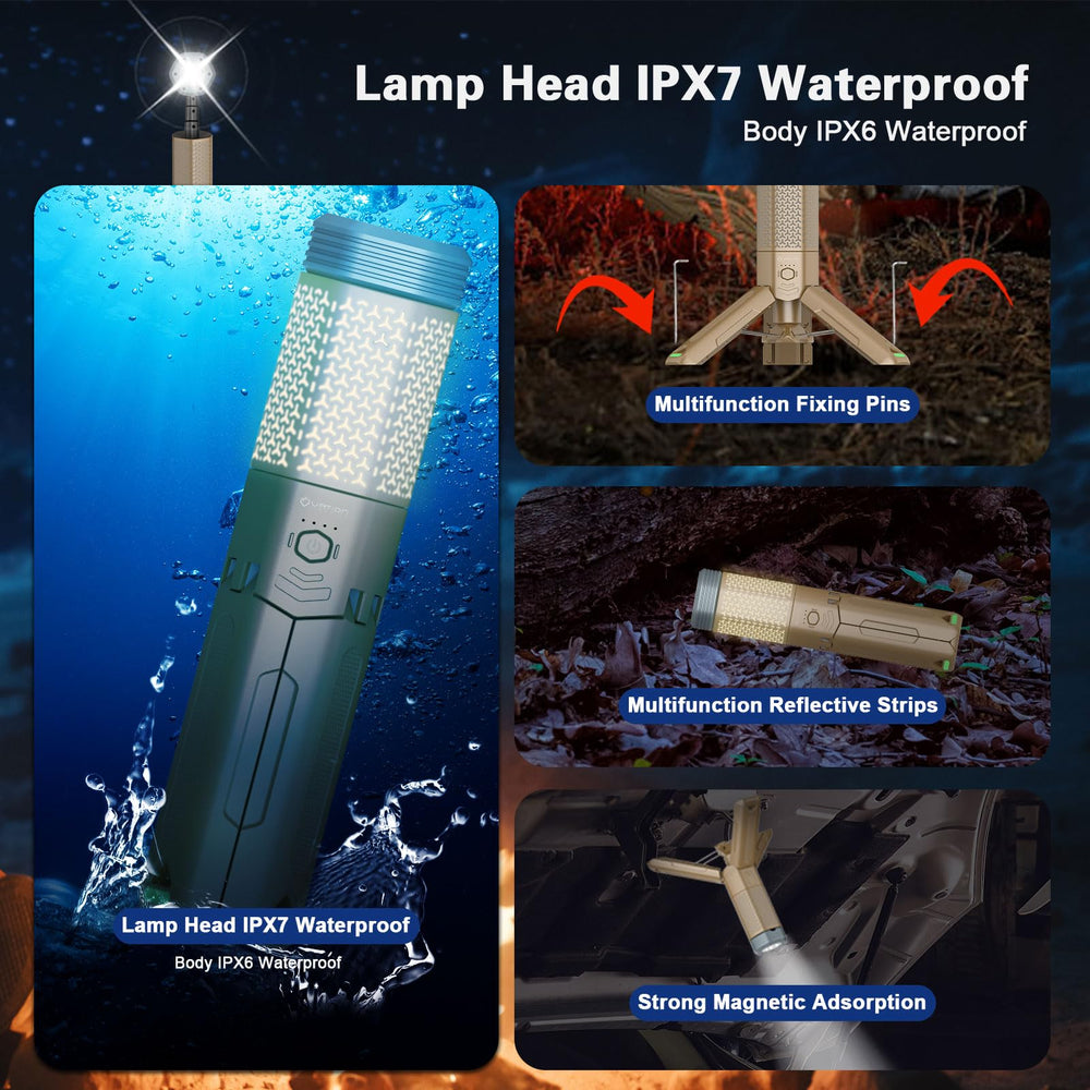 VATION LIGHTING reflective strips glow in the dark for higher visibility.