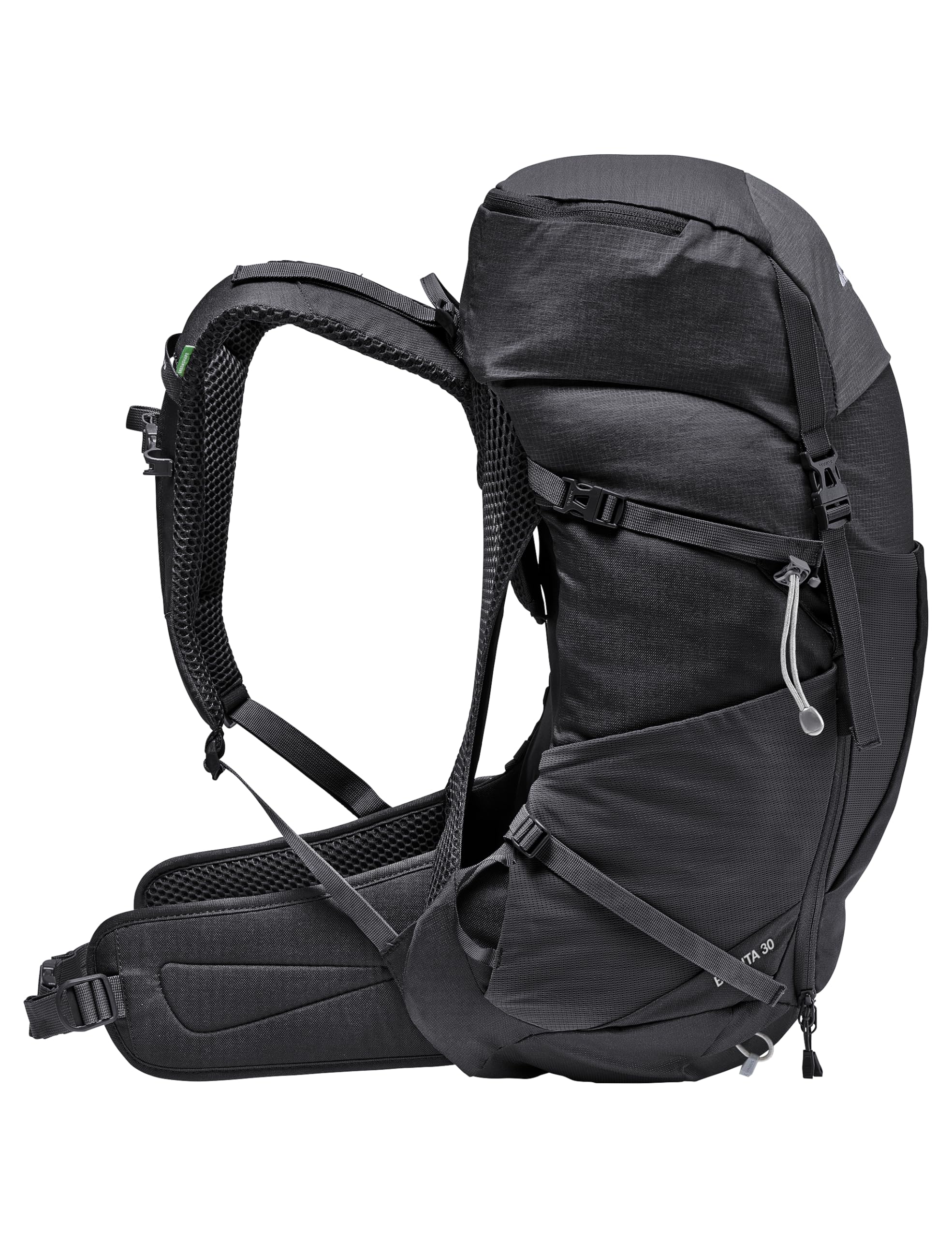 VAUDE Brenta 30 padded hip fins support stable weight distribution.