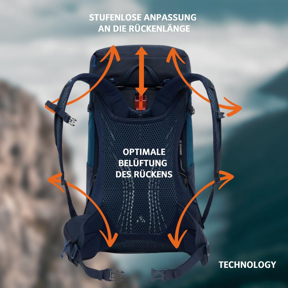 VAUDE Brenta 30 integrated rain cover protects gear