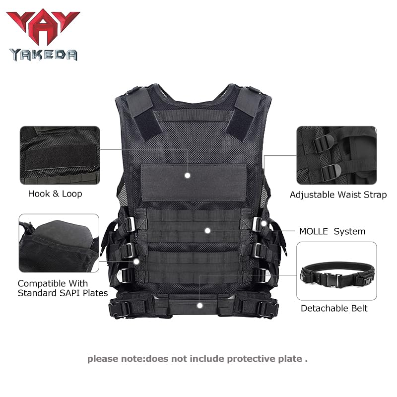 vAv YAKEDA tactical vest pouches-closeup shows modular storage for gear organization.
