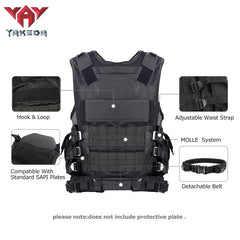 vAv YAKEDA tactical vest pouches-closeup shows modular storage for gear organization.