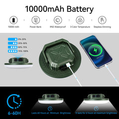 VAVOFO camping lantern 10000mAh power bank powers phones during outages.