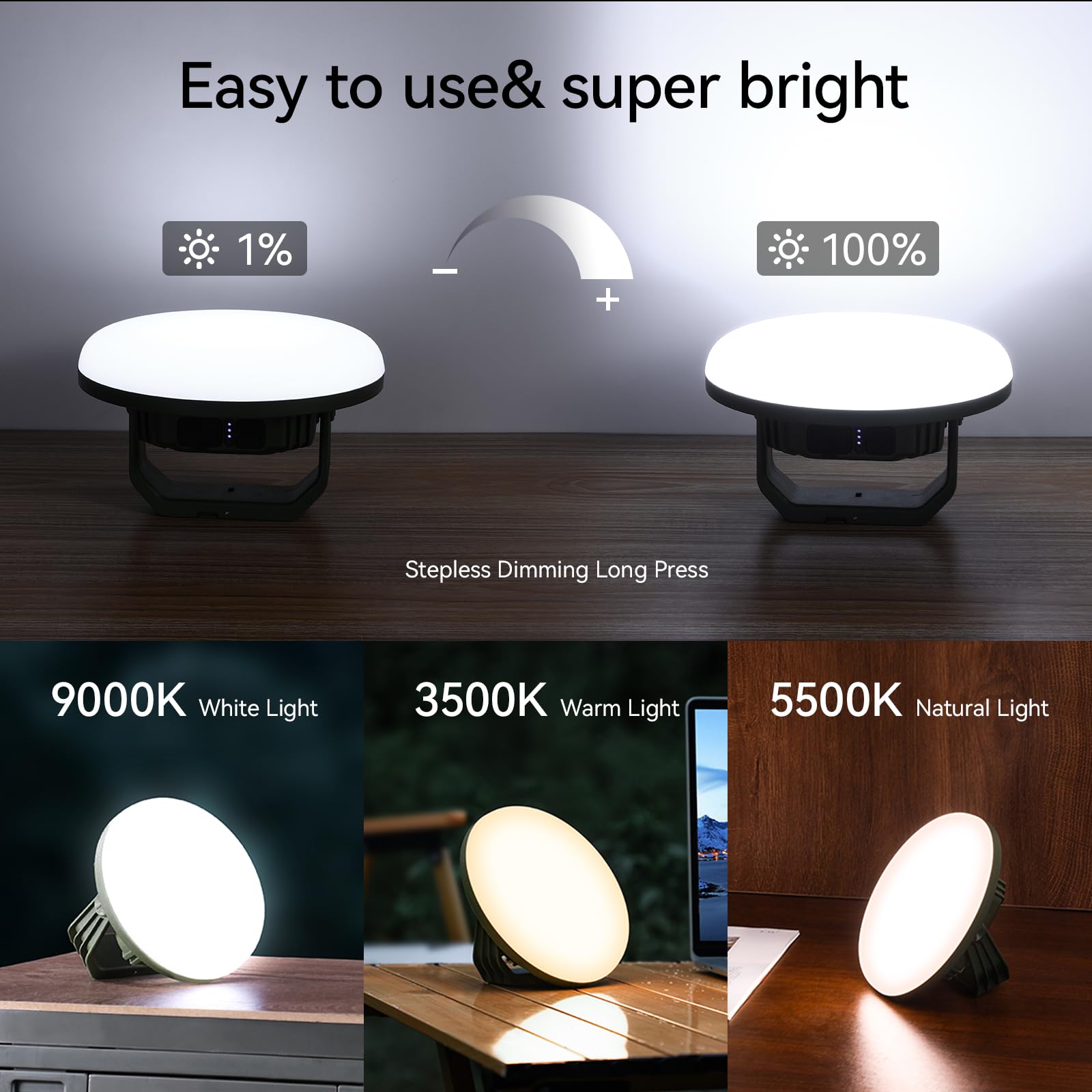 VAVOFO camping lantern IP65 waterproof design withstands rain and dust.