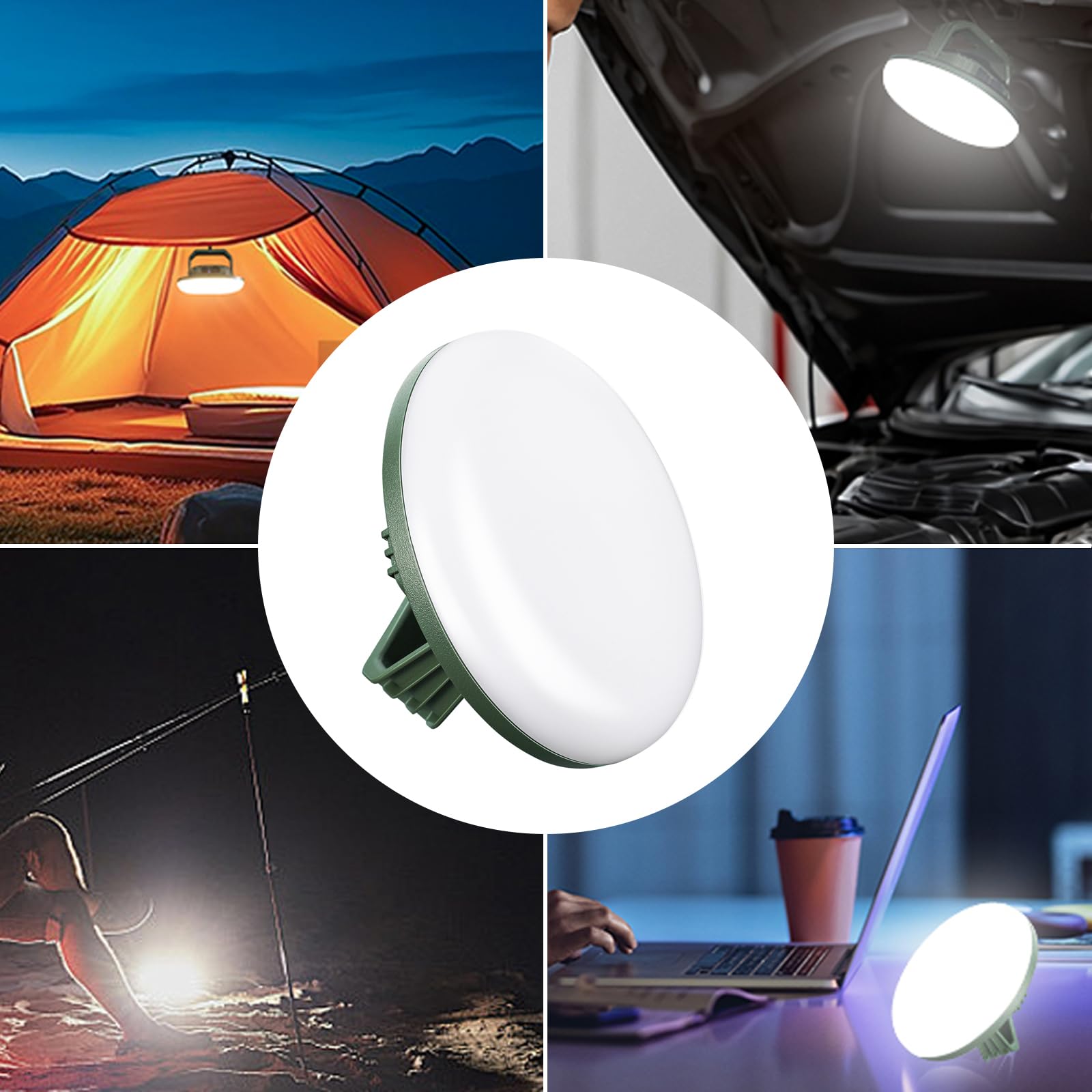 VAVOFO camping lantern magnetic base and hook enable versatile mounting.